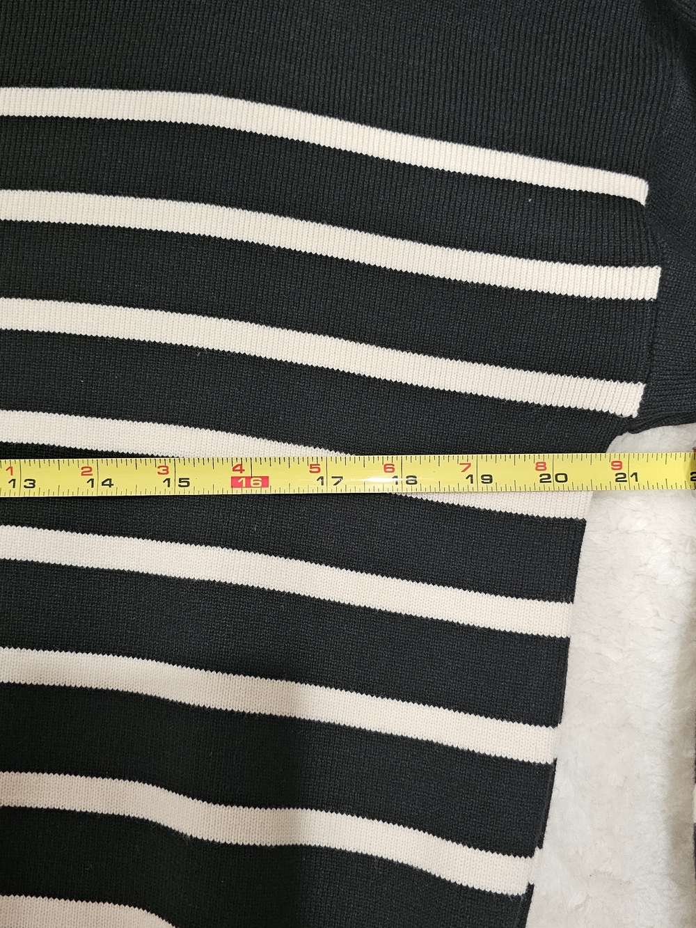 Pistache Italian Knit Sweater S Black Cream Striped Turtleneck Old Money Preppy - Picture 6 of 11